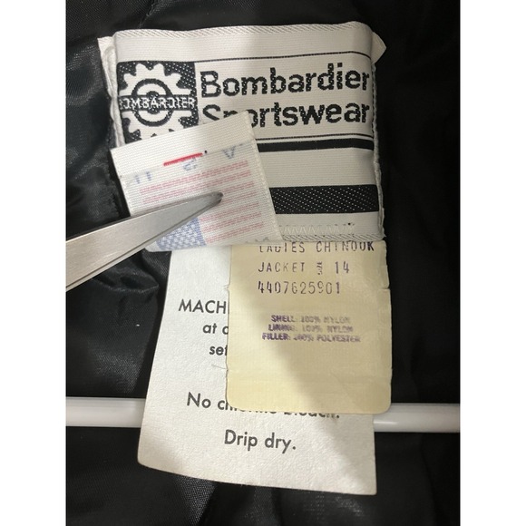 Vintage 80's SKI DOO Bombardier Black Yellow Snowmobile Jacket Womens 14 - Picture 12 of 15